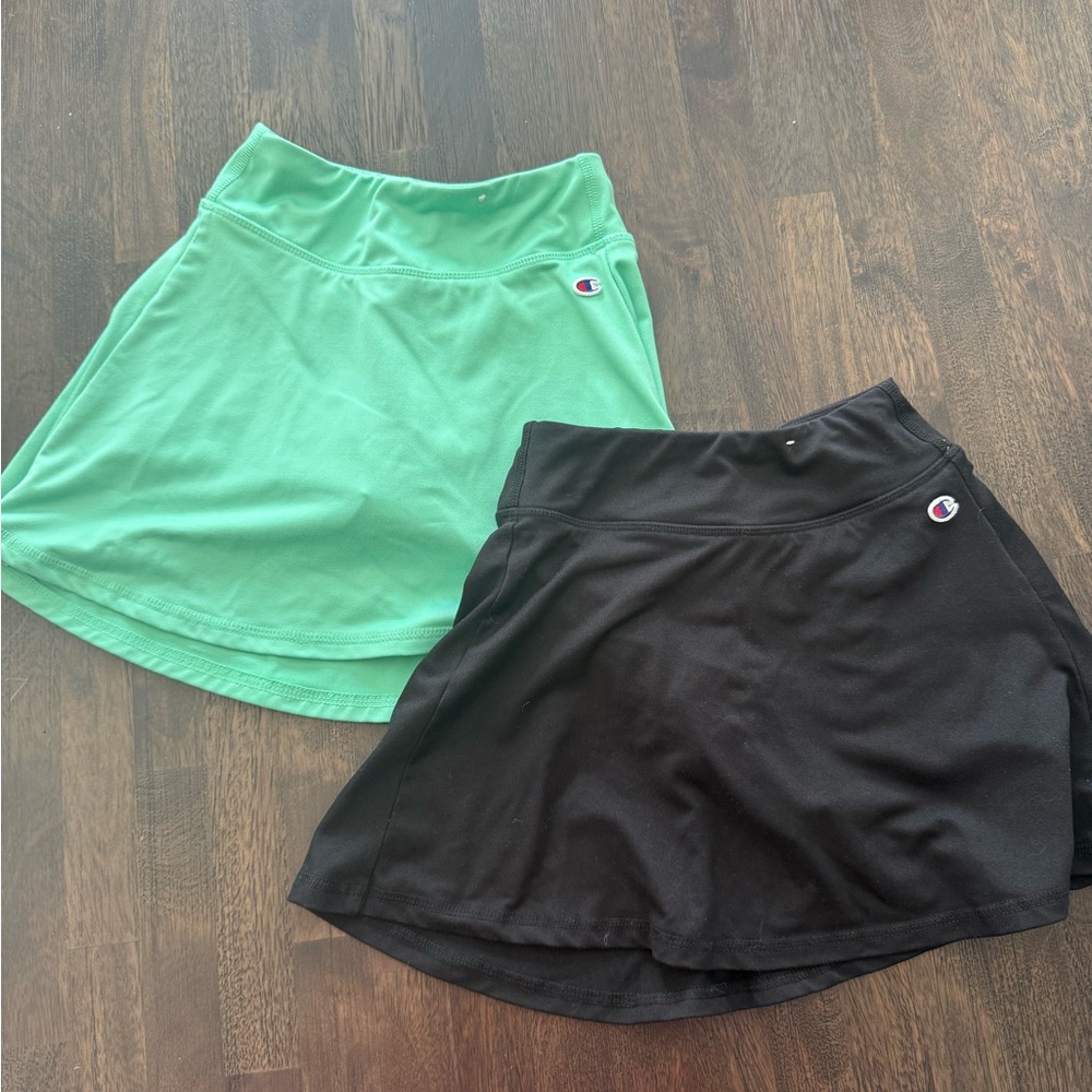 Girls Champion Skorts - Green and Black